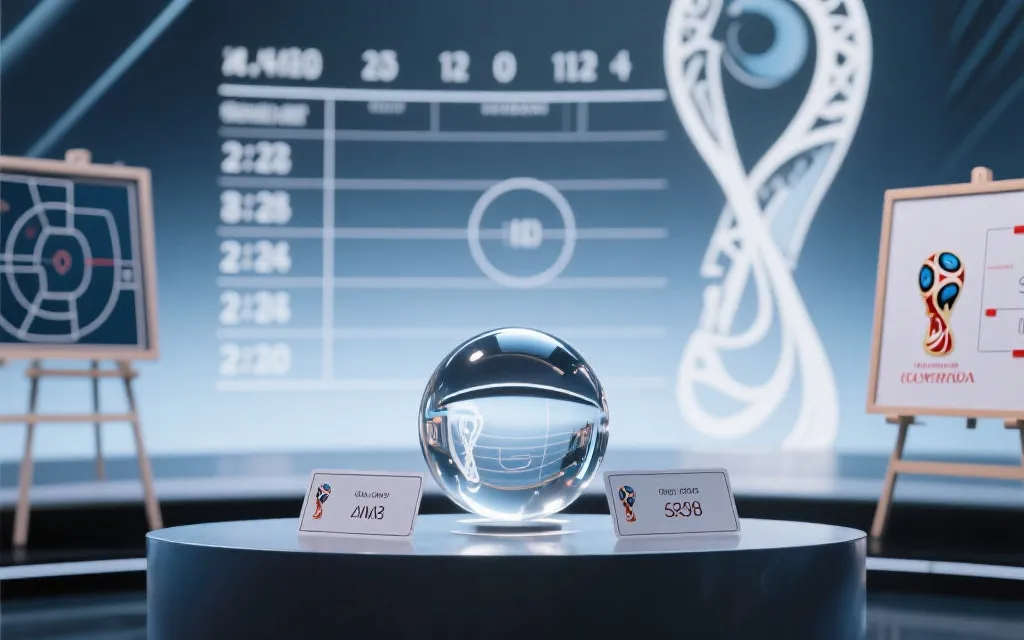 世界杯抽签与小组赛积分榜的视觉概念图